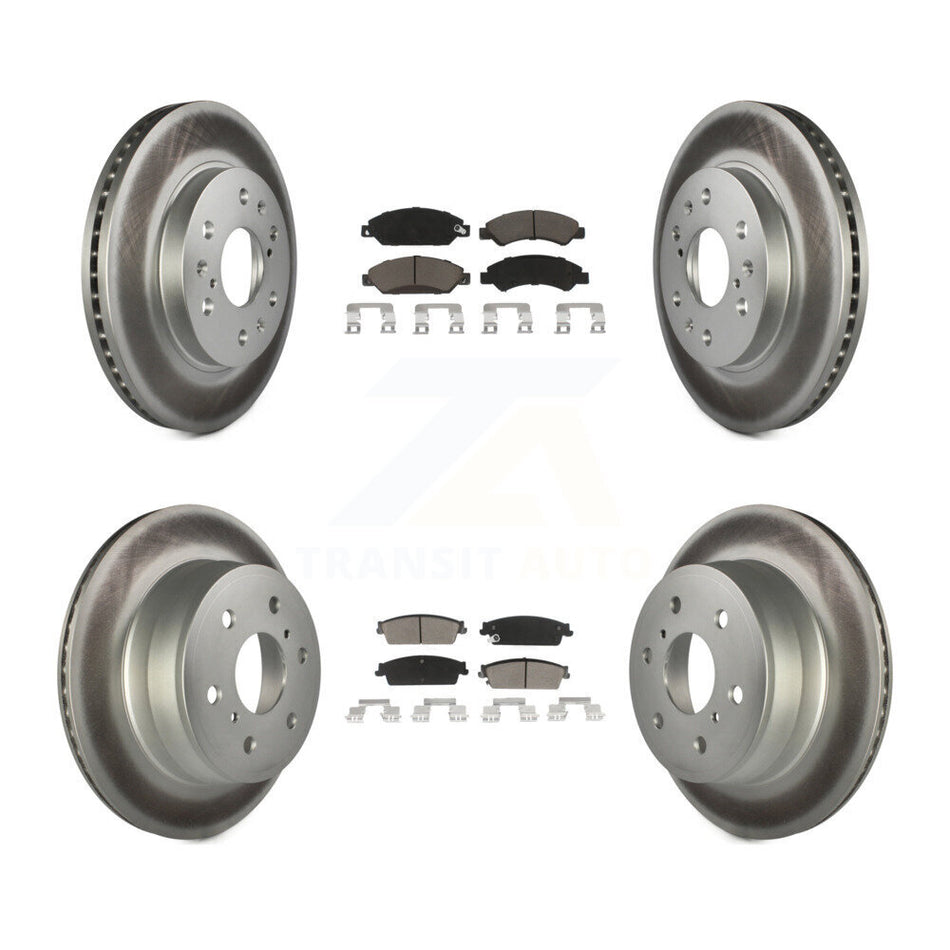 Front Rear Coated Disc Brake Rotors And Ceramic Pads Kit For 2007-2007 Chevrolet Tahoe GMC Suburban 1500 Yukon Cadillac Avalanche XL Escalade ESV EXT KGC-101395