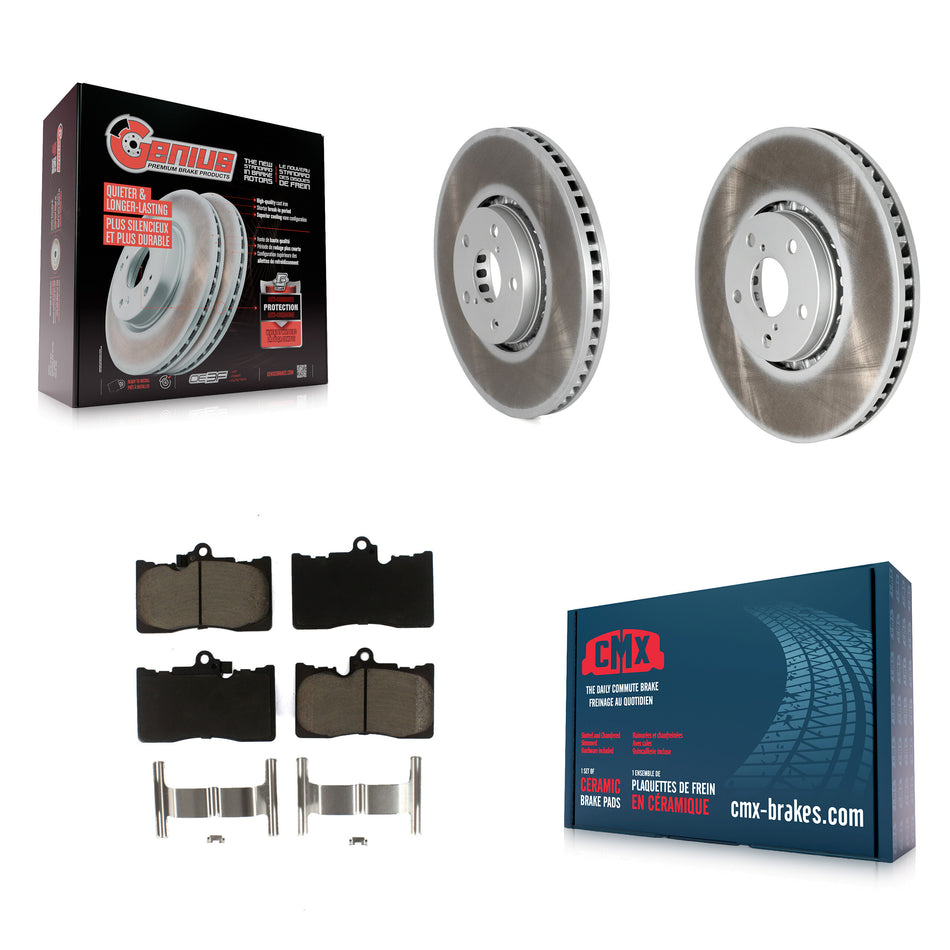 Front Coated Disc Brake Rotors And Ceramic Pads Kit For Lexus IS350 IS200t GS350 IS300 GS430 GS450h GS460 KGC-101398