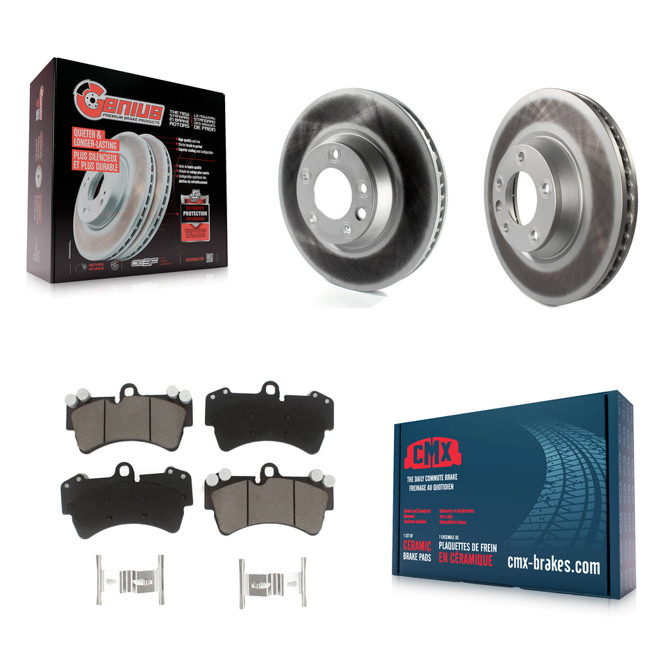 Front Coated Disc Brake Rotors And Ceramic Pads Kit For Audi Q7 Porsche Cayenne Volkswagen Touareg KGC-101405