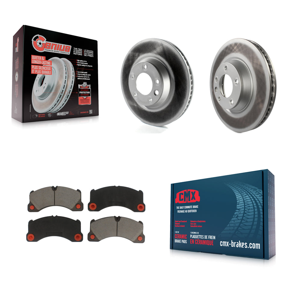 Front Coated Disc Brake Rotors And Ceramic Pads Kit For Porsche Cayenne KGC-101407
