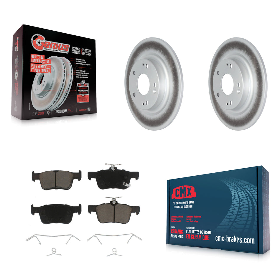 Rear Coated Disc Brake Rotors And Ceramic Pads Kit For Honda Civic KGC-101416