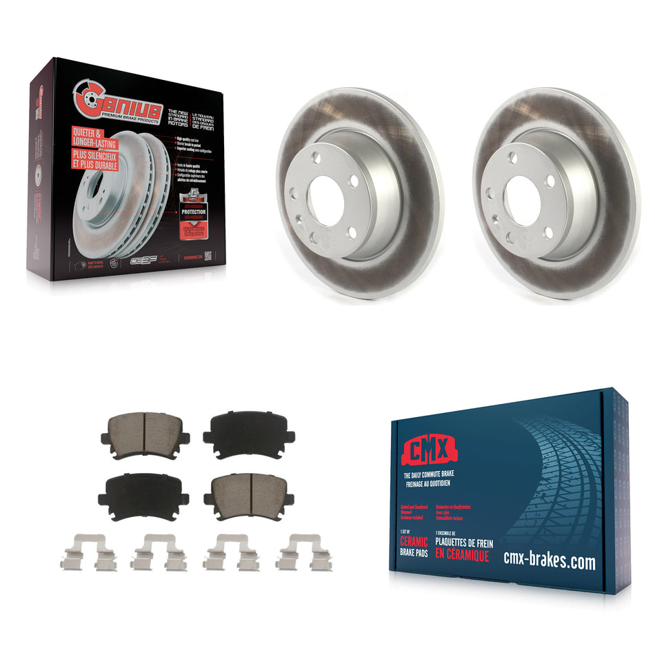 Rear Coated Disc Brake Rotors And Ceramic Pads Kit For Audi TT Quattro With 286mm Diameter Rotor KGC-101437