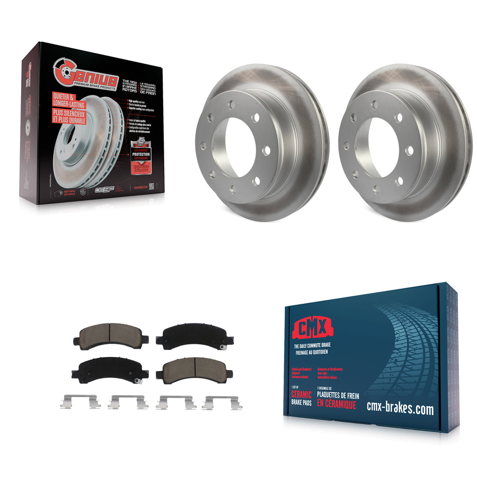Rear Coated Disc Brake Rotors And Ceramic Pads Kit For Chevrolet Express 3500 2500 GMC Savana KGC-101439