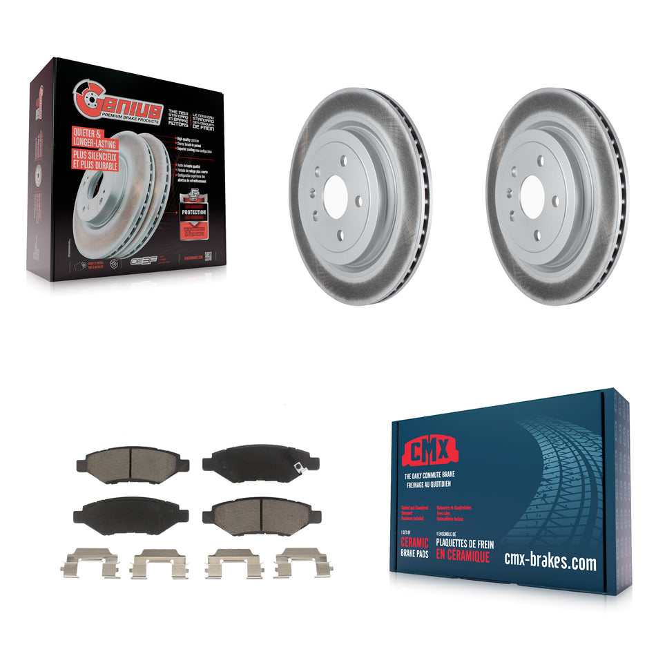Rear Coated Disc Brake Rotors And Ceramic Pads Kit For Cadillac CTS KGC-101453