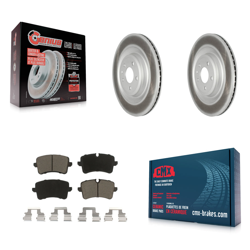 Rear Coated Disc Brake Rotors And Ceramic Pads Kit For Audi A8 Quattro S6 S7 S8 KGC-101468