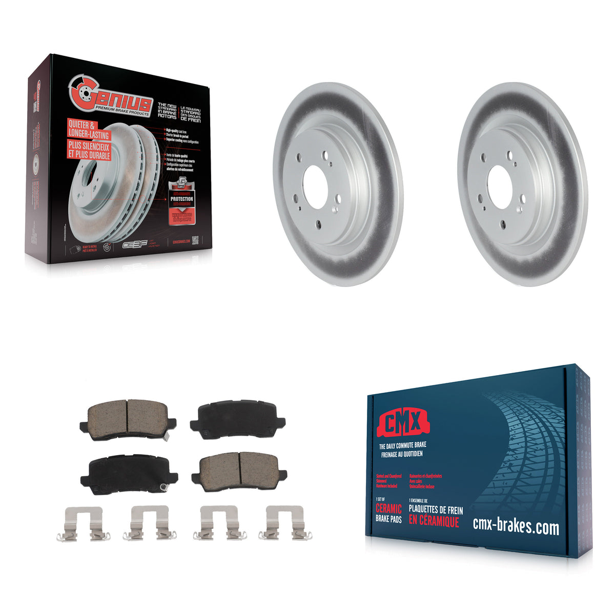 Rear Coated Disc Brake Rotors And Ceramic Pads Kit For 2018-2023 Honda Odyssey KGC-101471