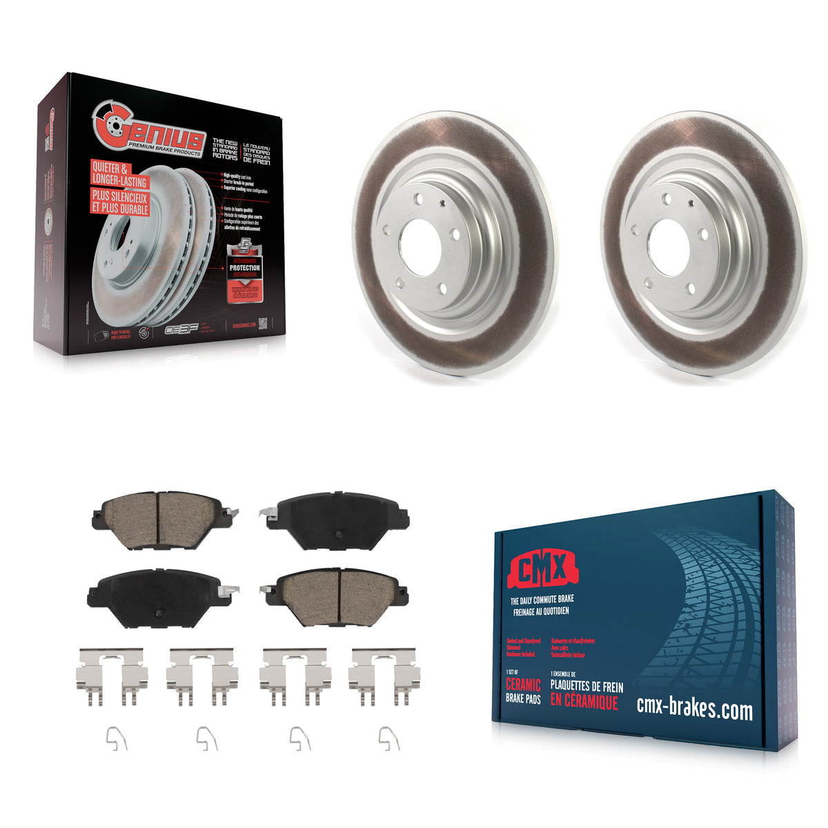 Rear Coated Disc Brake Rotors And Ceramic Pads Kit For 2016-2023 Mazda CX-9 KGC-101479