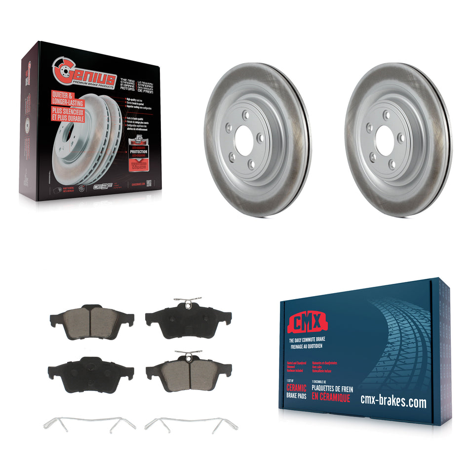 Rear Coated Disc Brake Rotors And Ceramic Pads Kit For Jaguar XF XJ XK S-Type XJ8 Vanden Plas XKR XJR Super V8 KGC-101484