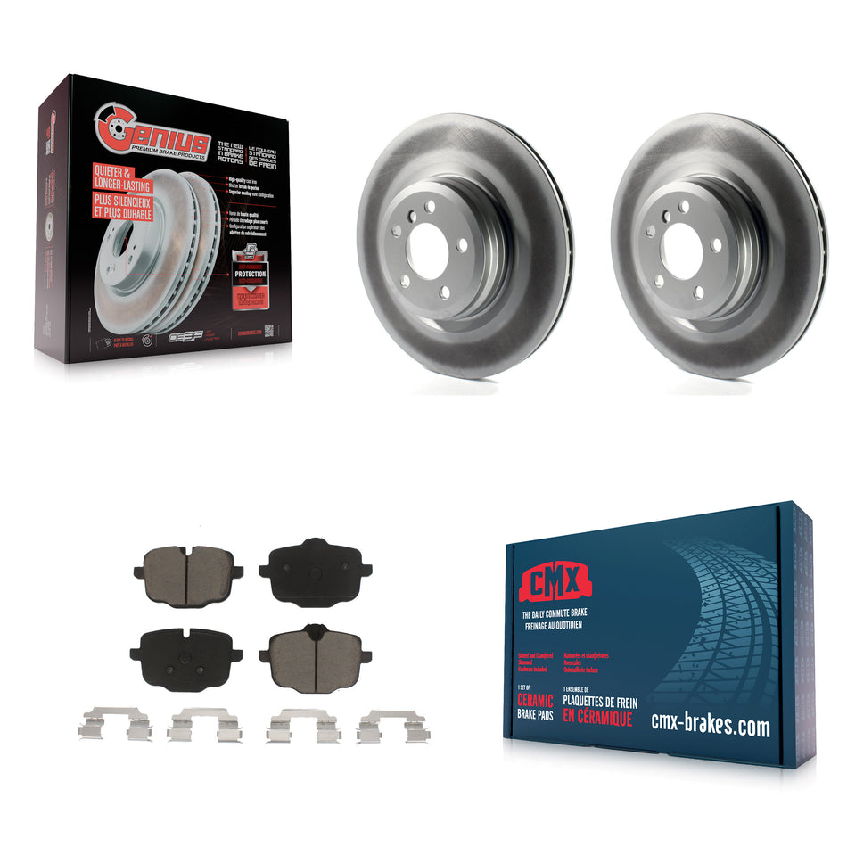 Rear Coated Disc Brake Rotors And Ceramic Pads Kit For 2016-2019 BMW Alpina B6 xDrive Gran Coupe KGC-101486