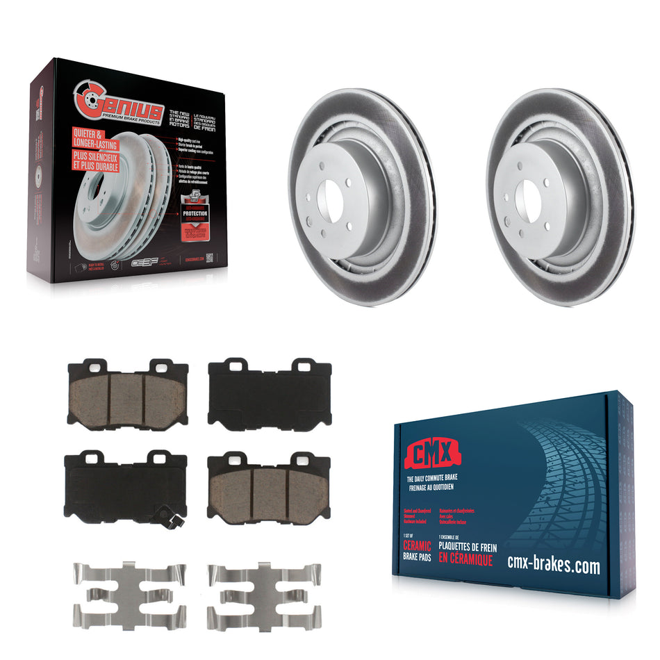 Rear Coated Disc Brake Rotors And Ceramic Pads Kit For INFINITI G37 Nissan 370Z Q60 Z KGC-101489
