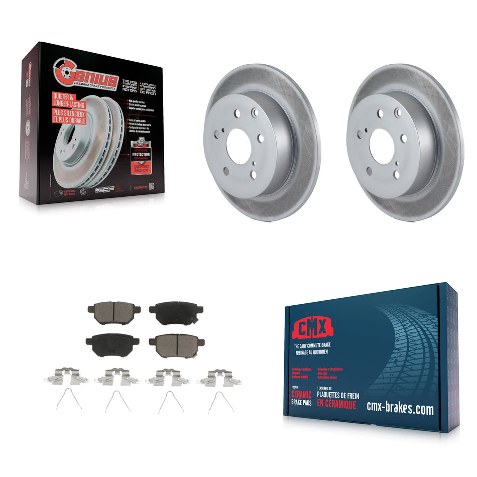 Rear Coated Disc Brake Rotors And Ceramic Pads Kit For 2010 Toyota Matrix XRS KGC-101517