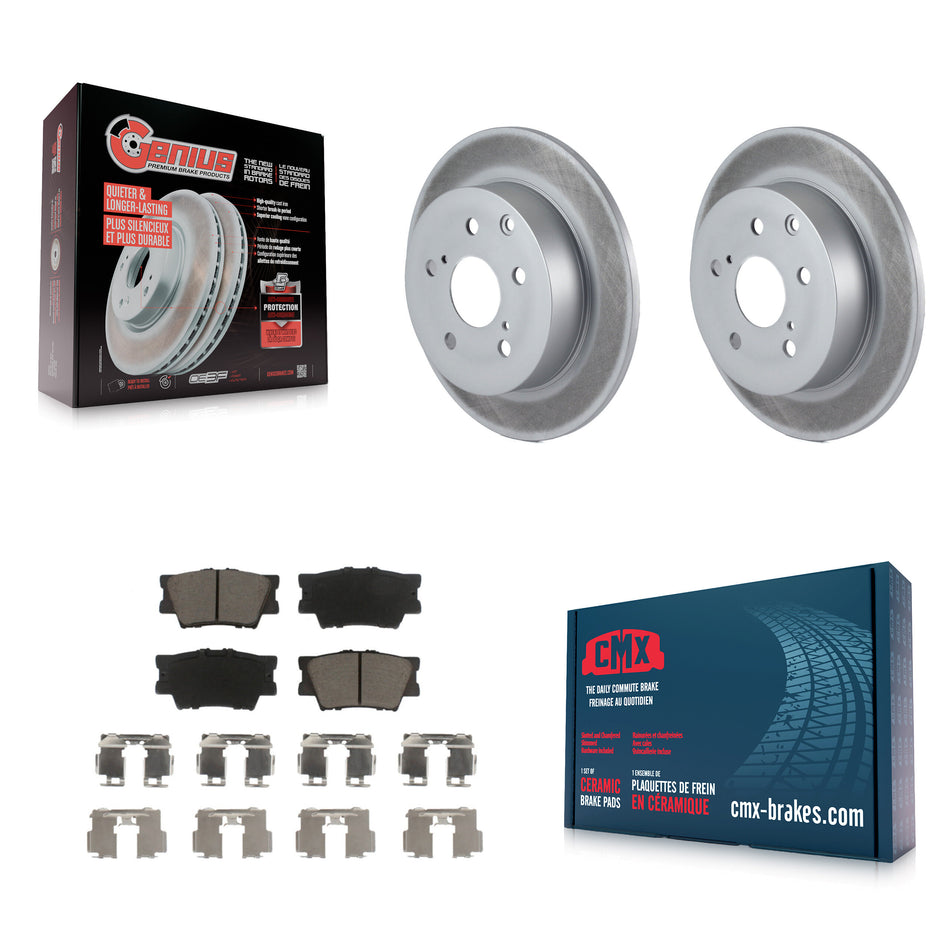 Rear Coated Disc Brake Rotors And Ceramic Pads Kit For Toyota Matrix Pontiac Vibe KGC-101518