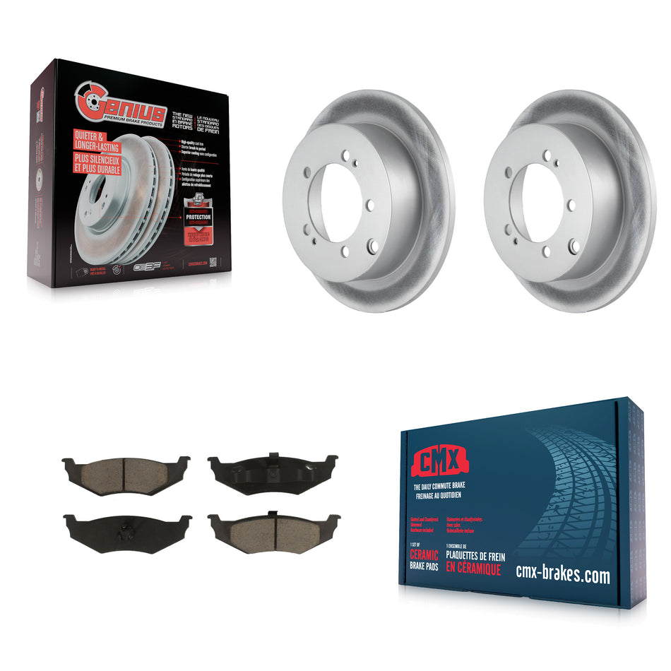 Rear Coated Disc Brake Rotors And Ceramic Pads Kit For 2000 Dodge Stratus With 14" Factory Wheels KGC-101525