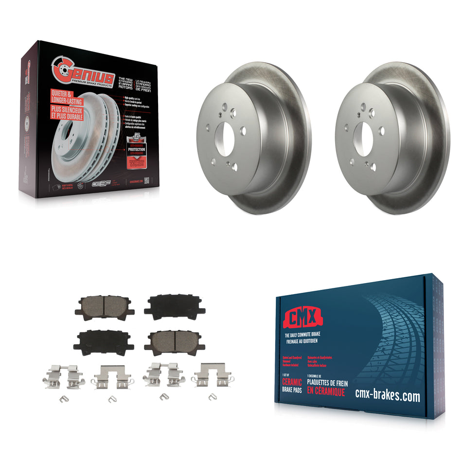 Rear Coated Disc Brake Rotors And Ceramic Pads Kit For Lexus Toyota Highlander RX350 RX330 RX400h KGC-101539