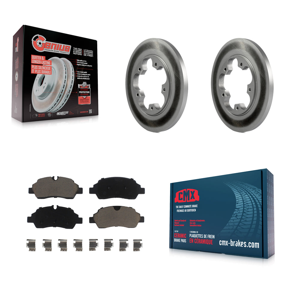 Rear Coated Disc Brake Rotors And Ceramic Pads Kit For Ford Transit-250 Transit-350 Transit-150 HD With 5 Lug Wheels KGC-101540