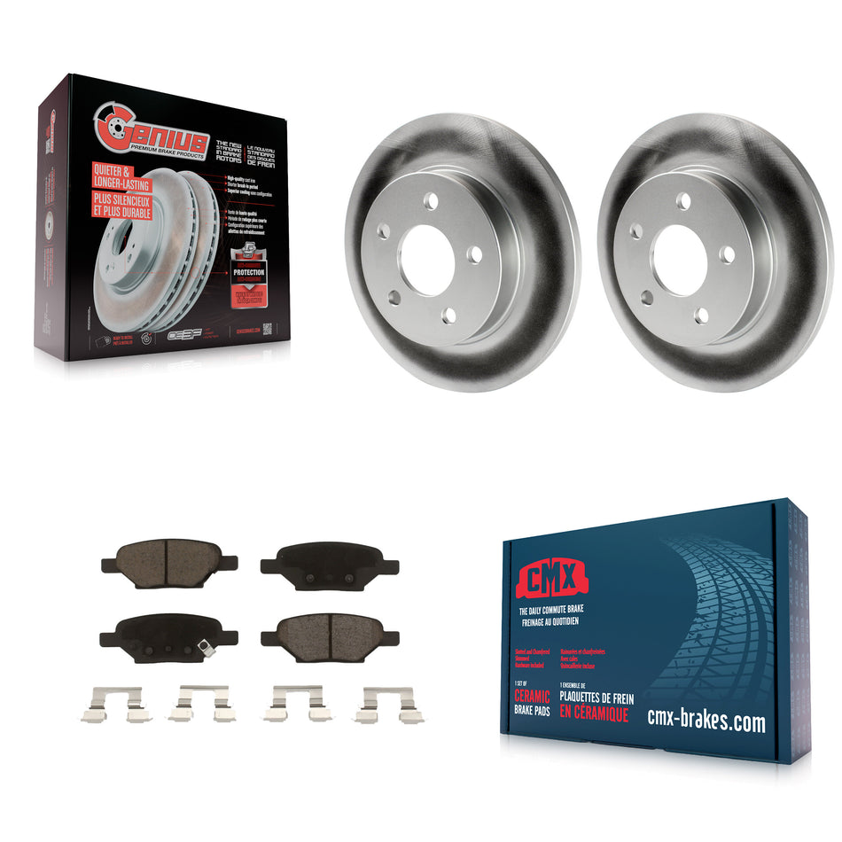 Rear Coated Disc Brake Rotors And Ceramic Pads Kit For Chevrolet Malibu Pontiac G6 Cobalt Saturn Ion HHR Aura G5 Pursuit KGC-101548