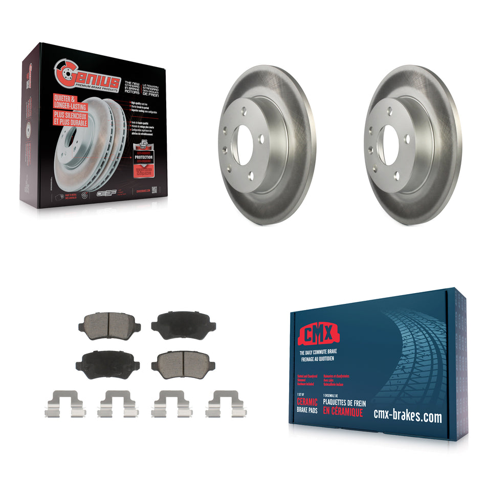 Rear Coated Disc Brake Rotors And Ceramic Pads Kit For 2008-2009 Saturn Astra KGC-101566