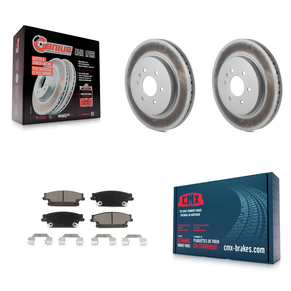 Rear Coated Disc Brake Rotors And Ceramic Pads Kit For Cadillac SRX KGC-101568
