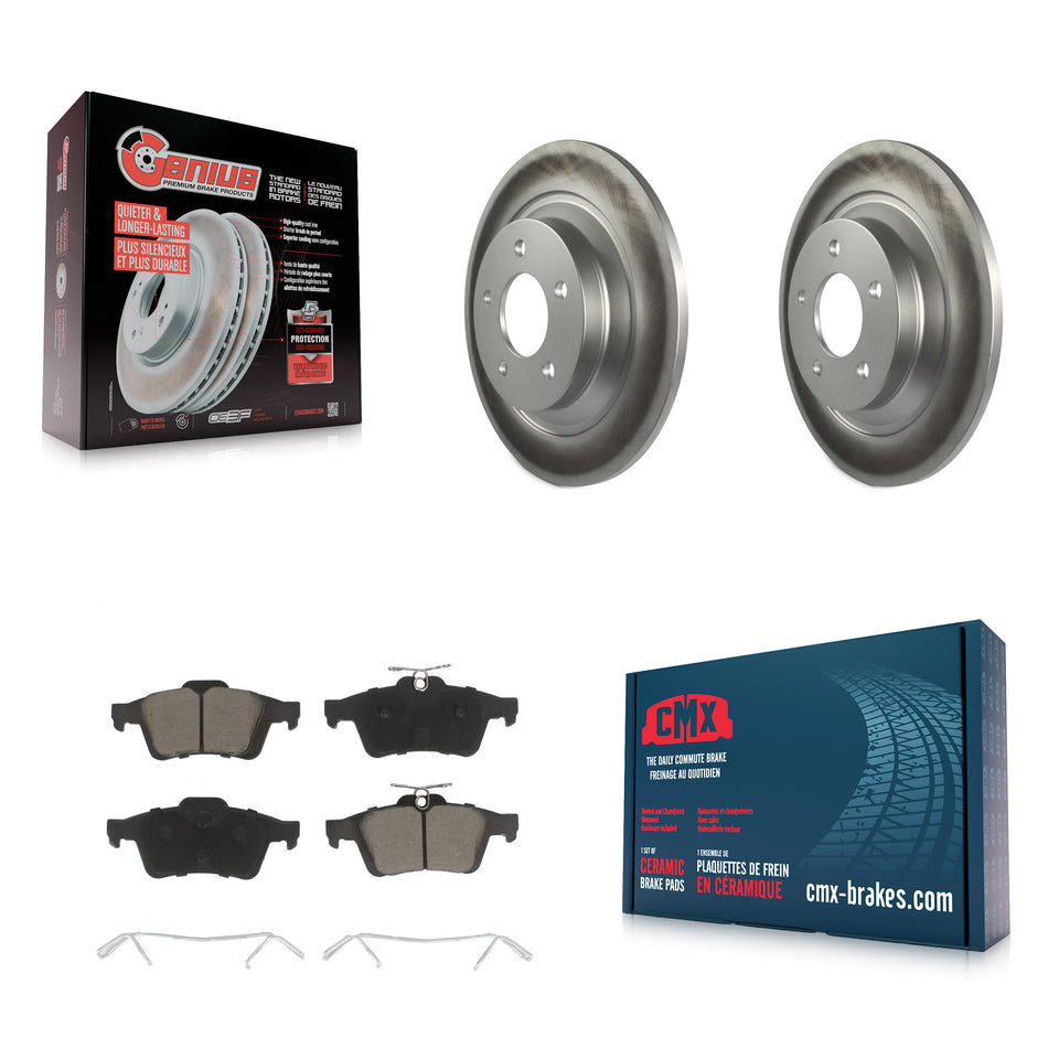 Rear Coated Disc Brake Rotors And Ceramic Pads Kit For Mazda 5 KGC-101574