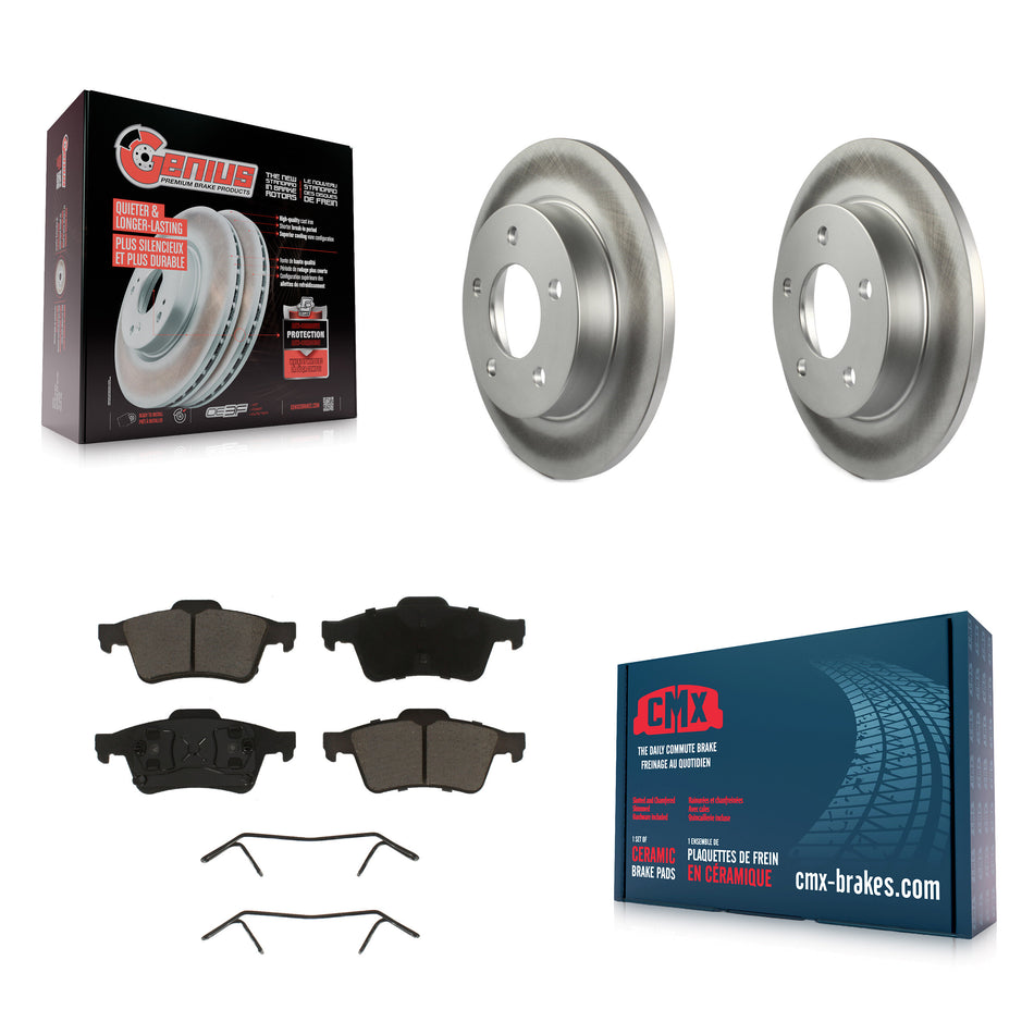 Rear Coated Disc Brake Rotors And Ceramic Pads Kit For 2004-2005 Mazda 3 2.0L KGC-101585