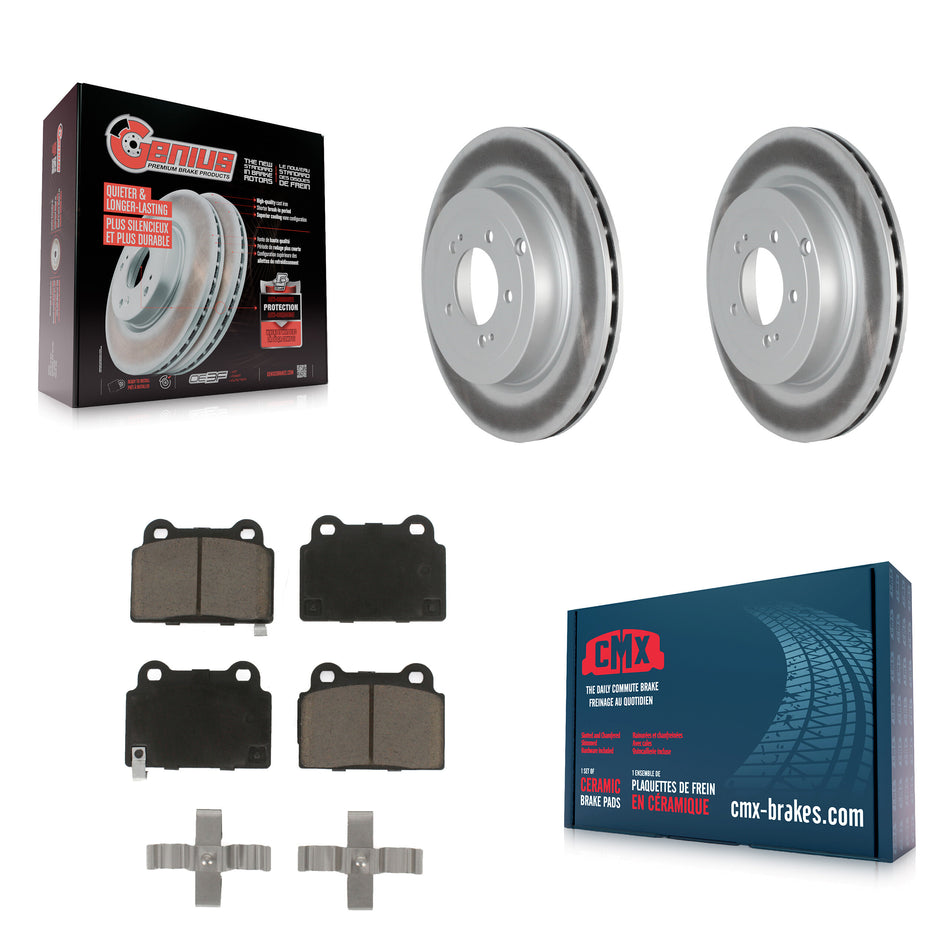 Rear Coated Disc Brake Rotors And Ceramic Pads Kit For Mitsubishi Lancer KGC-101594