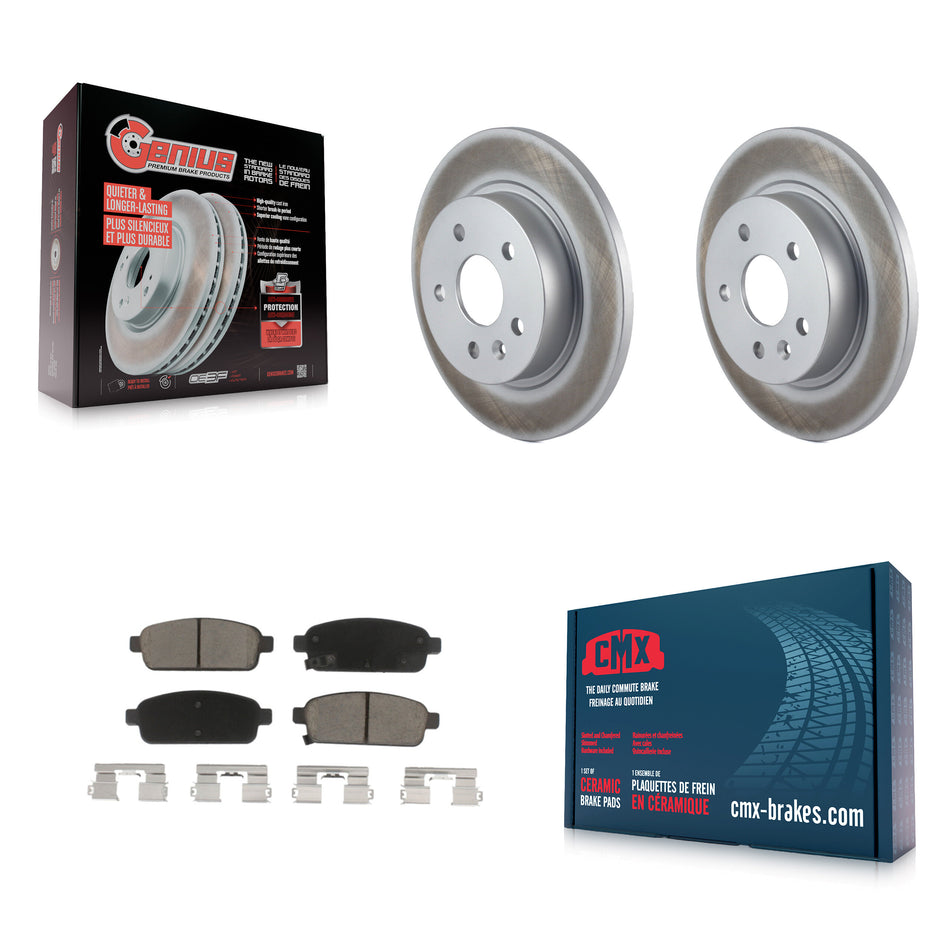 Rear Coated Disc Brake Rotors And Ceramic Pads Kit For Chevrolet Cruze Sonic Buick Encore Trax Limited KGC-101596