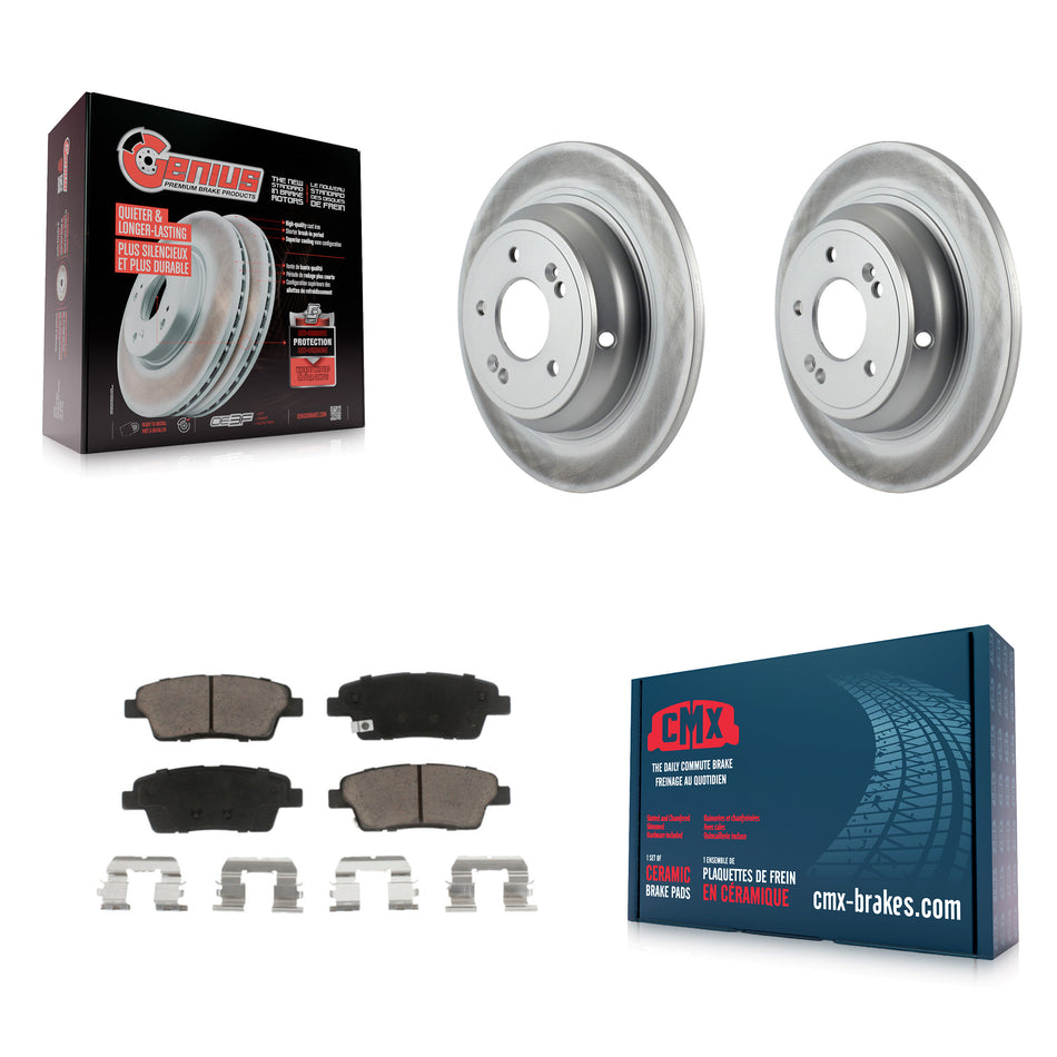 Rear Coated Disc Brake Rotors And Ceramic Pads Kit For Hyundai Genesis G80 Kia K900 KGC-101603