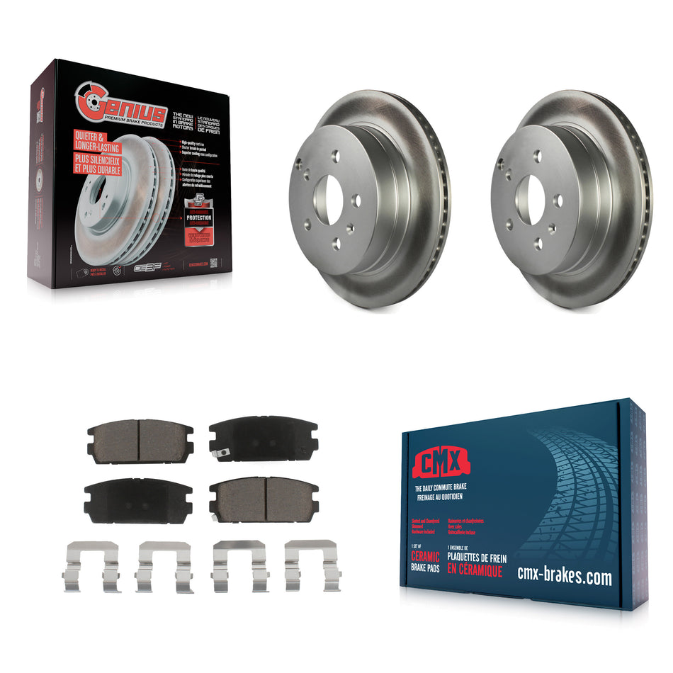 Rear Coated Disc Brake Rotors And Ceramic Pads Kit For 2010-2017 Chevrolet Equinox GMC Terrain KGC-101608