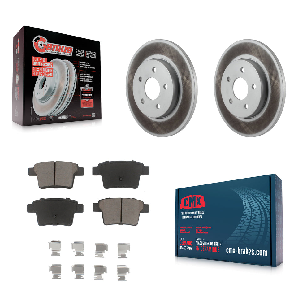 Rear Coated Disc Brake Rotors And Ceramic Pads Kit For 2006-2008 Jaguar X-Type KGC-101609