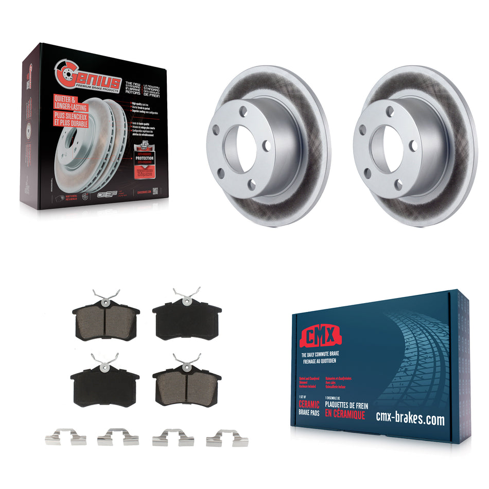 Rear Coated Disc Brake Rotors And Ceramic Pads Kit For Volkswagen Passat Audi A6 KGC-101612