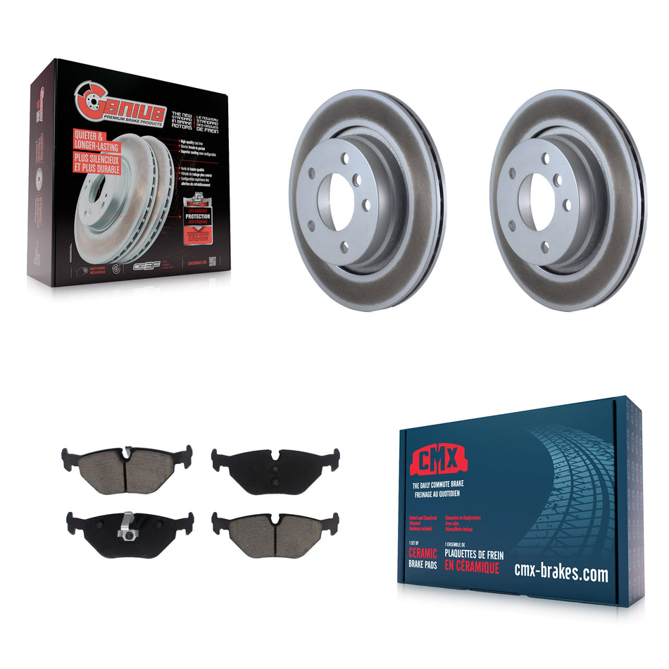 Rear Coated Disc Brake Rotors And Ceramic Pads Kit For BMW 325i 325Ci 328i 323i 323Ci 328is 328Ci KGC-101618