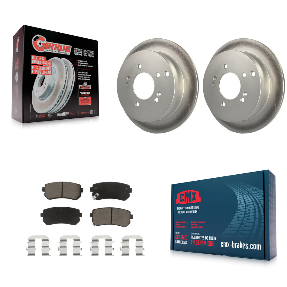 Rear Coated Disc Brake Rotors And Ceramic Pads Kit For Hyundai Tucson Kia Sportage AWD KGC-101643