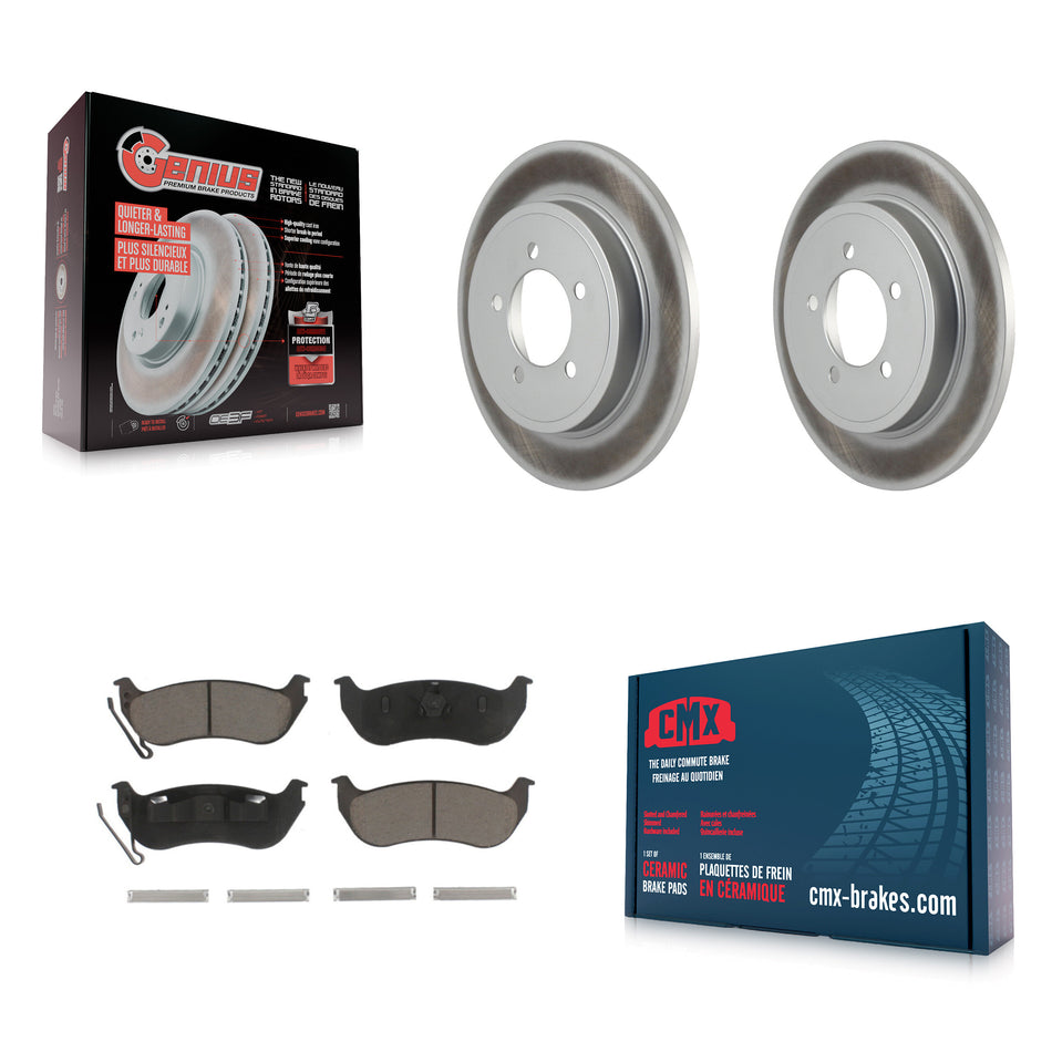 Rear Coated Disc Brake Rotors And Ceramic Pads Kit For Ford Explorer Sport Trac Mercury Mountaineer KGC-101647