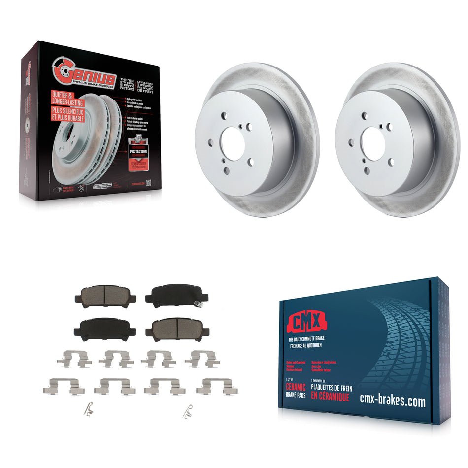 Rear Coated Disc Brake Rotors And Ceramic Pads Kit For 2008-2009 Subaru Legacy 3.0L With 17" Factory Wheels KGC-101653