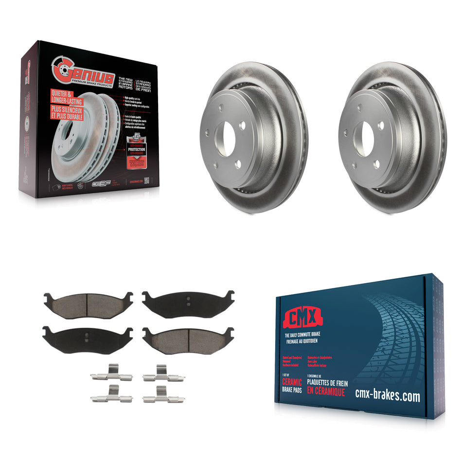Rear Coated Disc Brake Rotors And Ceramic Pads Kit For Ram 1500 Dodge Durango Classic Chrysler Aspen KGC-101656