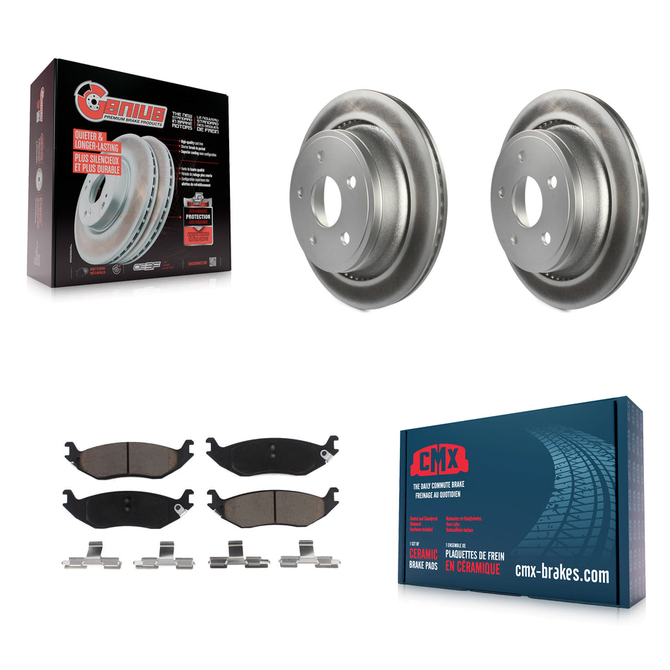 Rear Coated Disc Brake Rotors And Ceramic Pads Kit For Dodge Ram 1500 KGC-101658