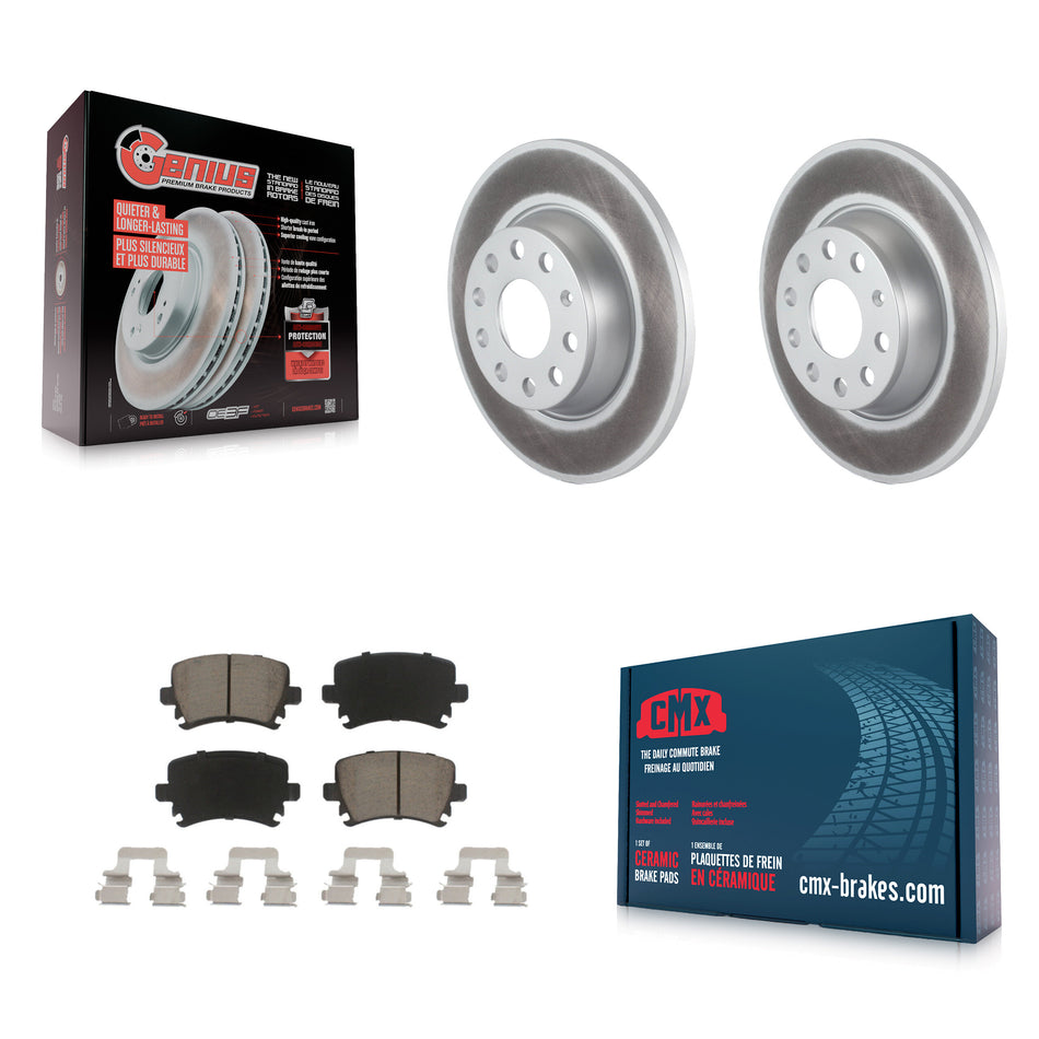 Rear Coated Disc Brake Rotors And Ceramic Pads Kit For Volkswagen Jetta Passat GTI Eos Audi A3 Quattro Golf KGC-101670