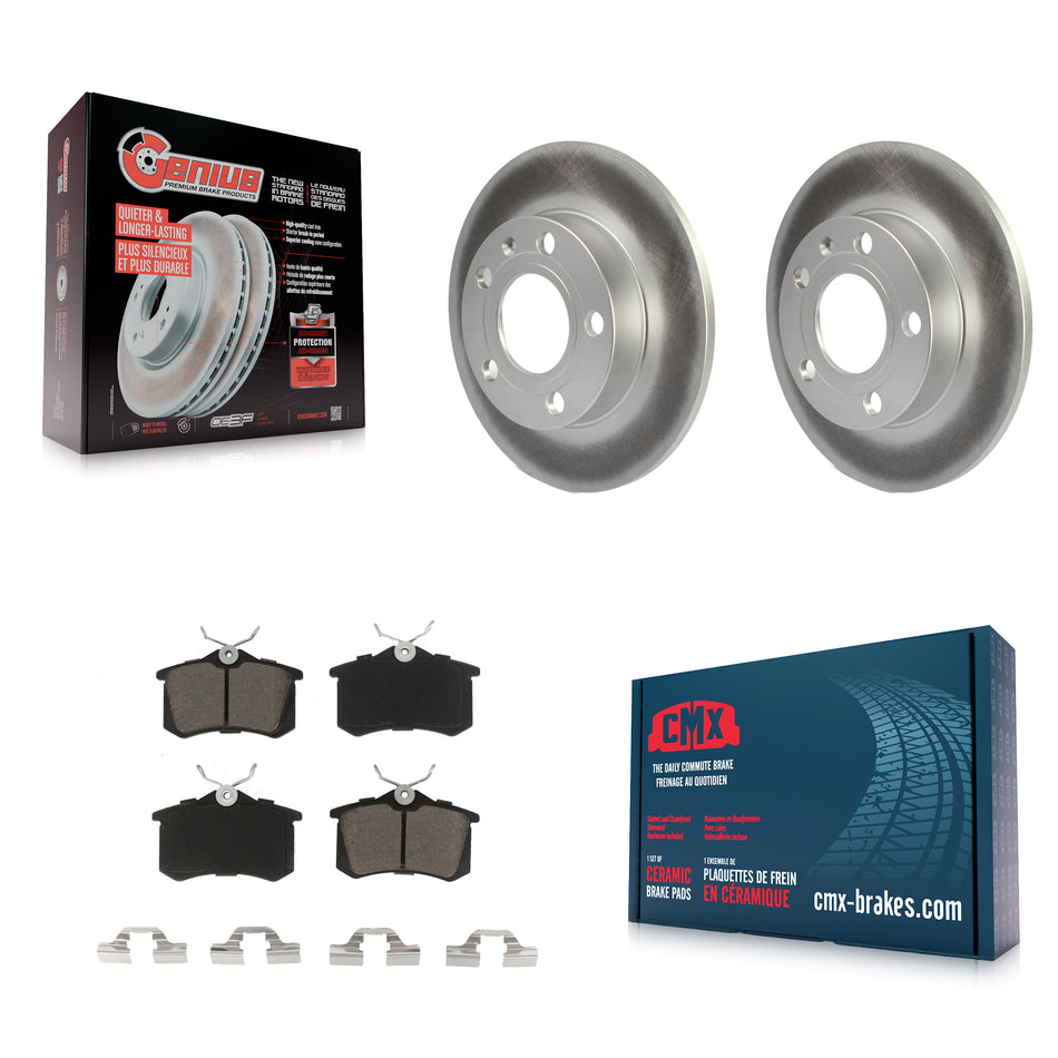 Rear Coated Disc Brake Rotors And Ceramic Pads Kit For Audi A4 Quattro With 245mm Diameter Rotor KGC-101671