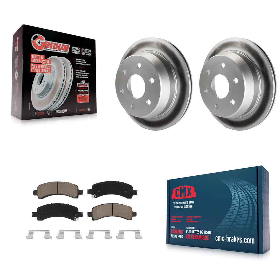 Rear Coated Disc Brake Rotors And Ceramic Pads Kit For 2002-2002 Chevrolet Suburban 1500 Avalanche KGC-101682