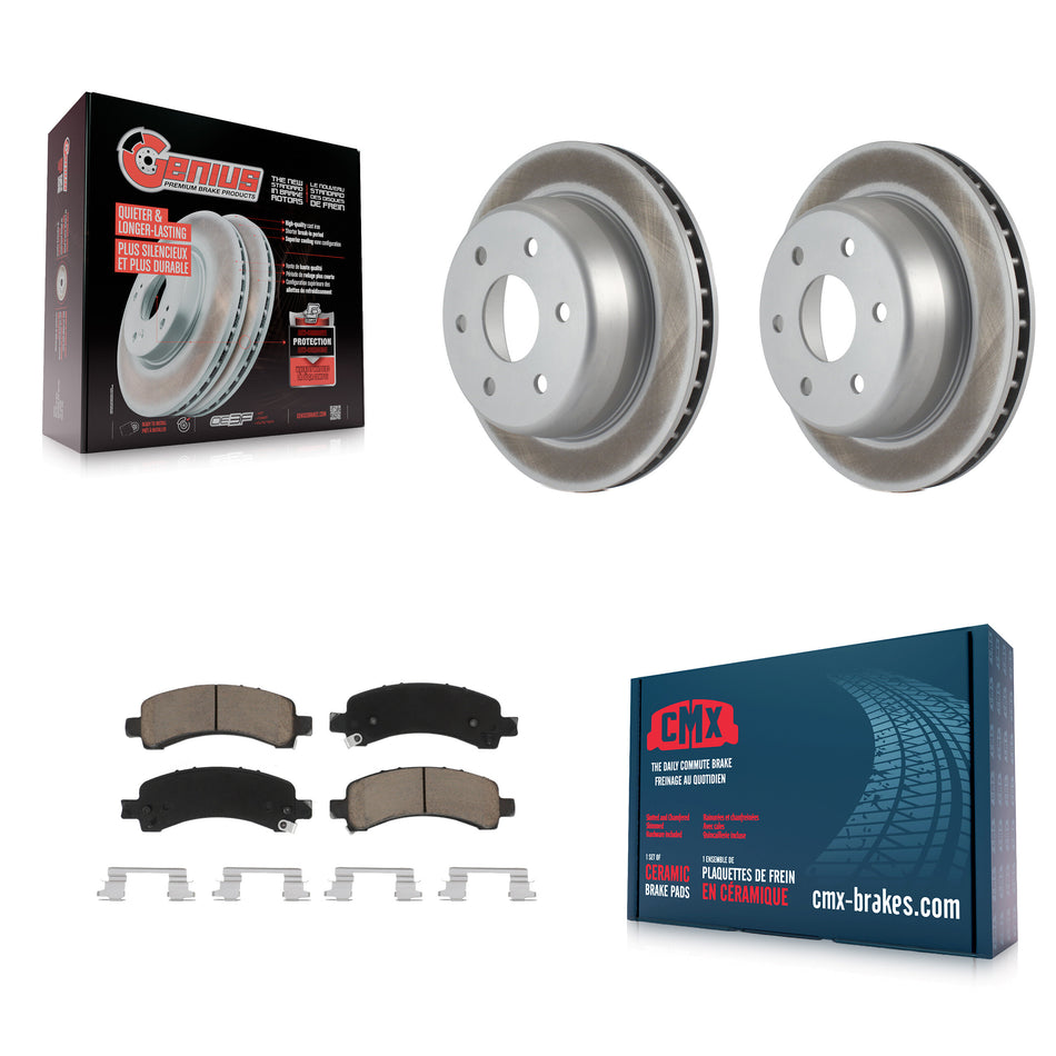 Rear Coated Disc Brake Rotors And Ceramic Pads Kit For Chevrolet Tahoe GMC Suburban 1500 Yukon Avalanche XL Express Cadillac Escalade Savana KGC-101683