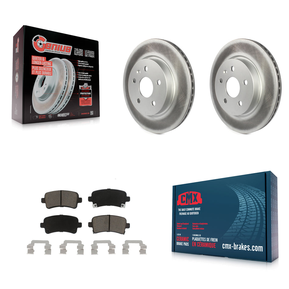 Rear Coated Disc Brake Rotors And Ceramic Pads Kit For Chevrolet Malibu Buick Impala LaCrosse Regal Cadillac XTS Limited Saab 9-5 Allure KGC-101686
