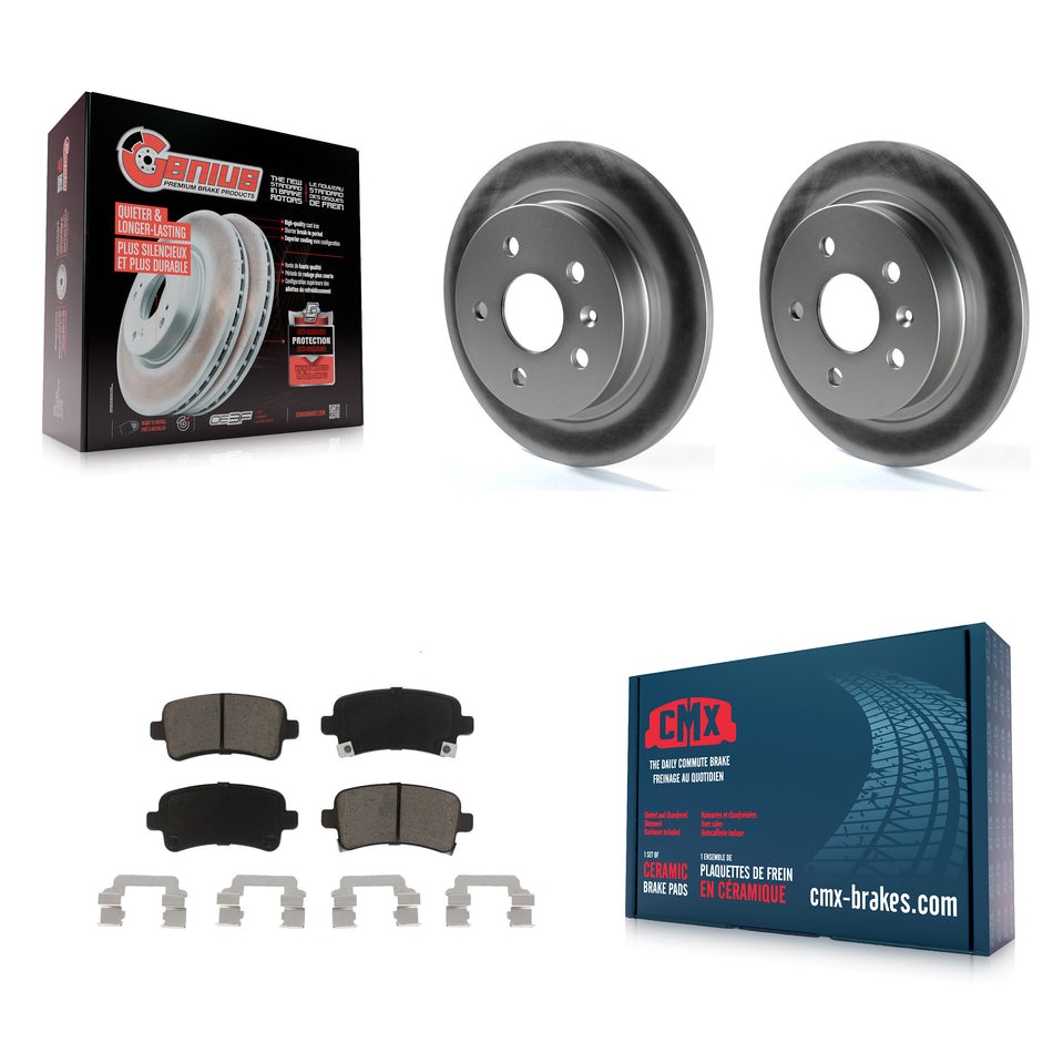 Rear Coated Disc Brake Rotors And Ceramic Pads Kit For Chevrolet Malibu Buick LaCrosse Regal Limited KGC-101687