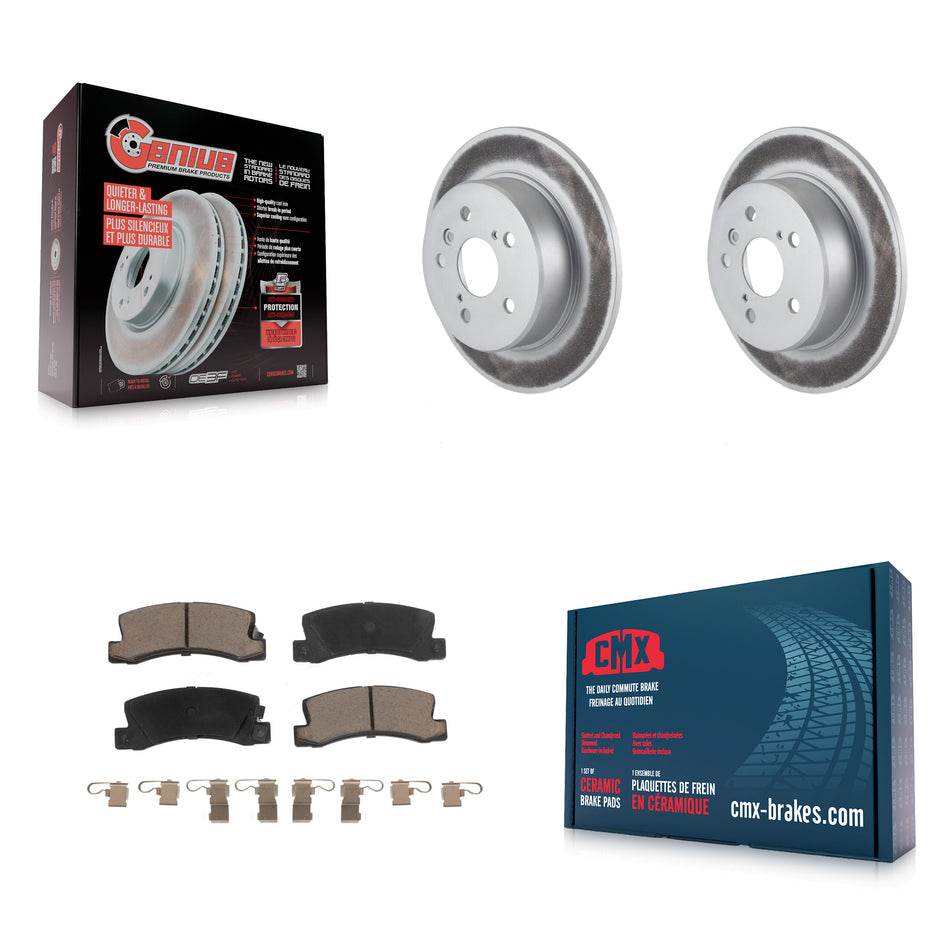 Rear Coated Disc Brake Rotors And Ceramic Pads Kit For 1999-2003 Lexus RX300 AWD KGC-101688
