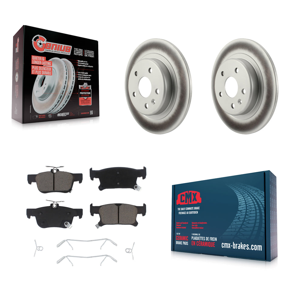 Rear Coated Disc Brake Rotors And Ceramic Pads Kit For 2019-2020 Buick Envision With 315mm Diameter Rotor KGC-101695