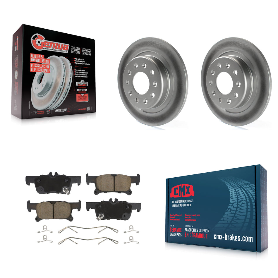 Rear Coated Disc Brake Rotors And Ceramic Pads Kit For 2016-2019 Buick Envision With 288mm Diameter Rotor KGC-101698