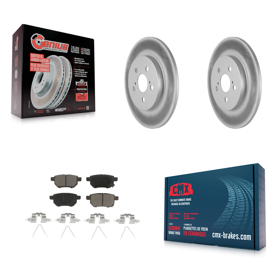 Rear Coated Disc Brake Rotors And Ceramic Pads Kit For Lexus CT200h KGC-101704