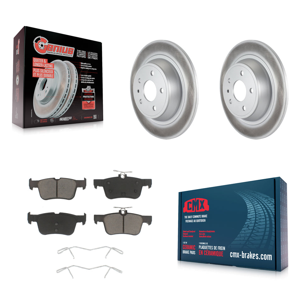 Rear Coated Disc Brake Rotors And Ceramic Pads Kit For Ford Fusion Lincoln MKZ KGC-101706