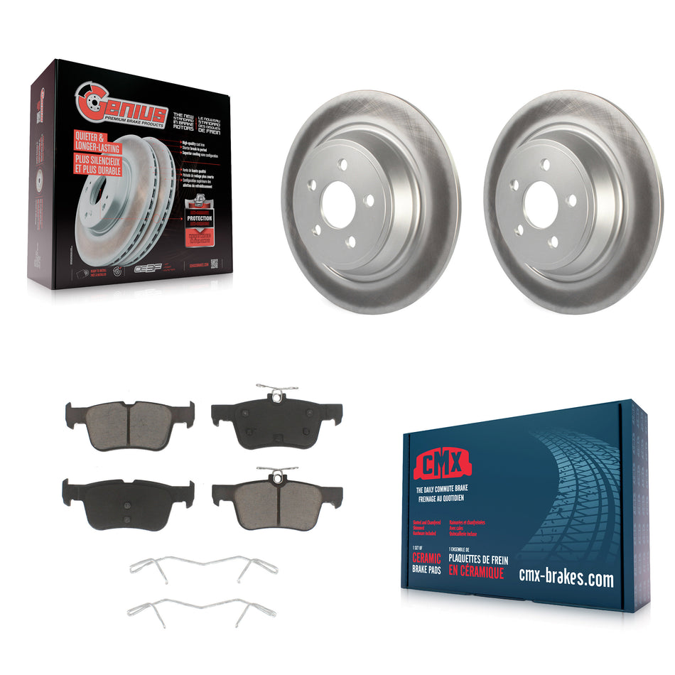 Rear Coated Disc Brake Rotors And Ceramic Pads Kit For Ford Edge Fusion Lincoln MKX MKZ Nautilus Continental Police Responder Hybrid SSV Plug-In KGC-101707