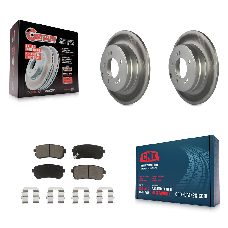 Rear Coated Disc Brake Rotors And Ceramic Pads Kit For Hyundai Sonata Tucson Kia Cadenza KGC-101726
