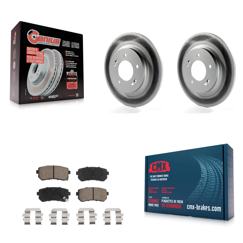 Rear Coated Brake Rotor & Ceramic Pad Kit For 2016 Kia Optima With Electric Parking KGC-101731